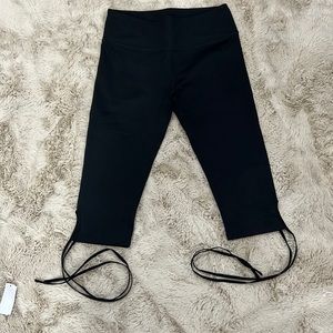 Black leggings with cut out ties